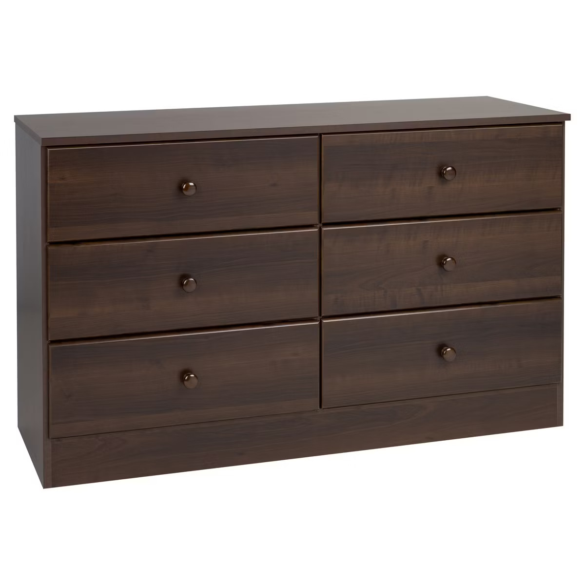 Astrid Dresser Espresso - Prepac: Wood Composite Frame, 6-Drawer Storage for Bedroom, 28.25" High | Target