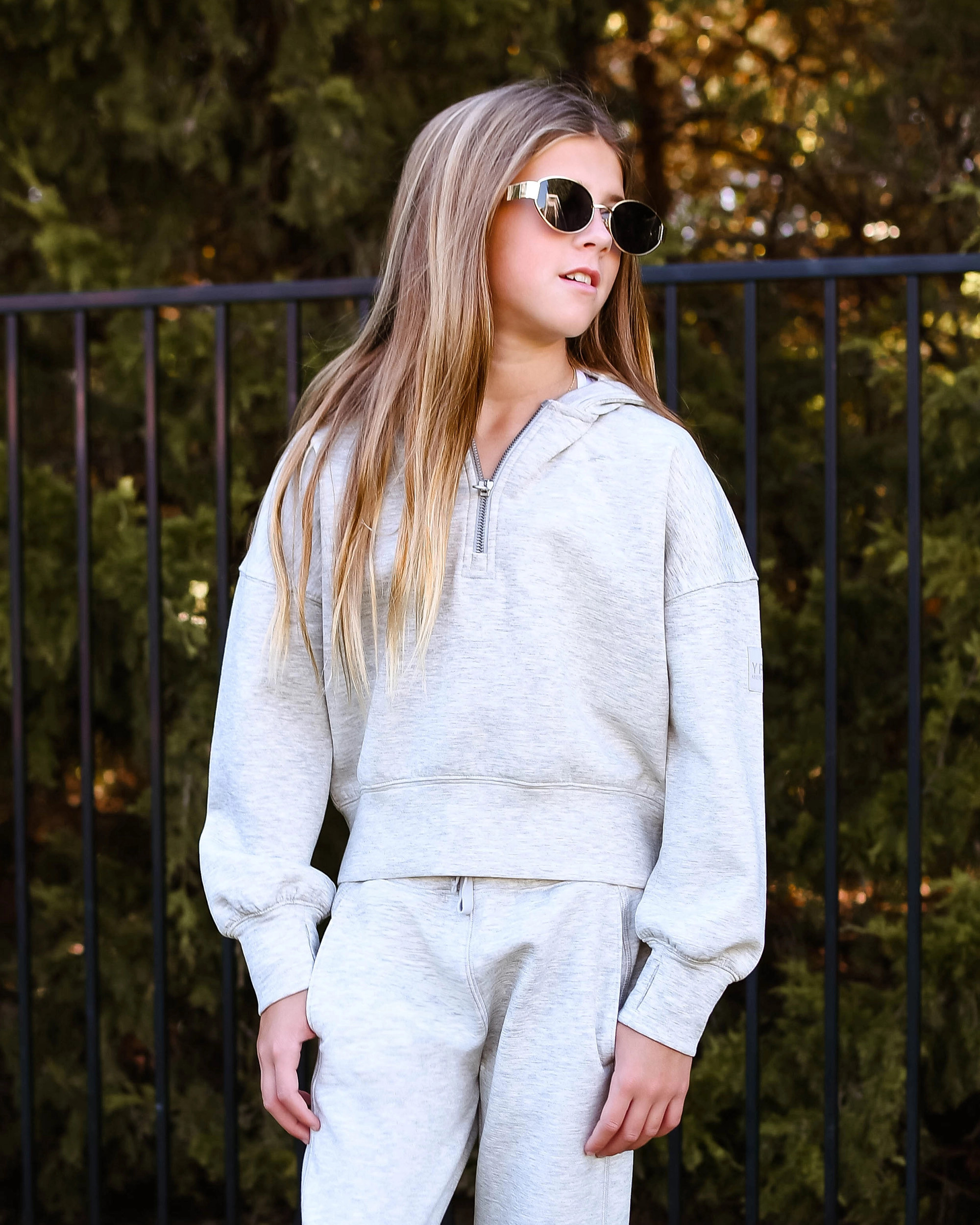 abercrombie kids x jen reed ypb neoknit active quarter-zip hoodie | abercrombie kids x jen reed |... | Abercrombie & Fitch (US)