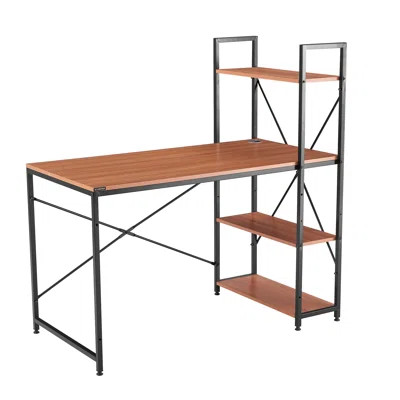 Home Office Rectangular Writting Desk Office Set Inbox Zero Color: Brown | Wayfair North America