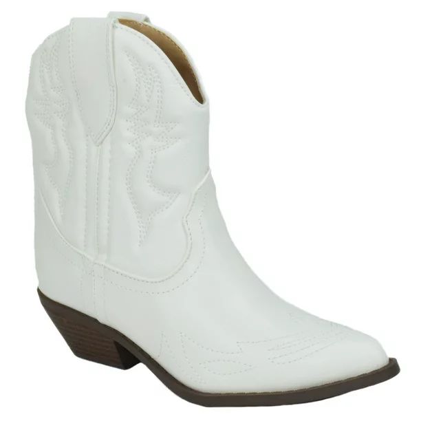 Soda Women Cowgirl Cowboy Western Stitched Ankle Boots Pointed Toe Short Booties RIGGING-S White ... | Walmart (US)