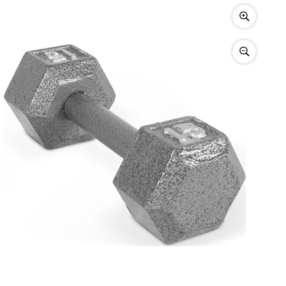 15 pound weight I use from Walmart 
CAP Barbell 15lb Cast Iron Hex Dumbbell, Single

Weight set
Dumbbells 
Dumbbell set
Fitness gear 
Weights 
Active 
Exercise 


#LTKActive