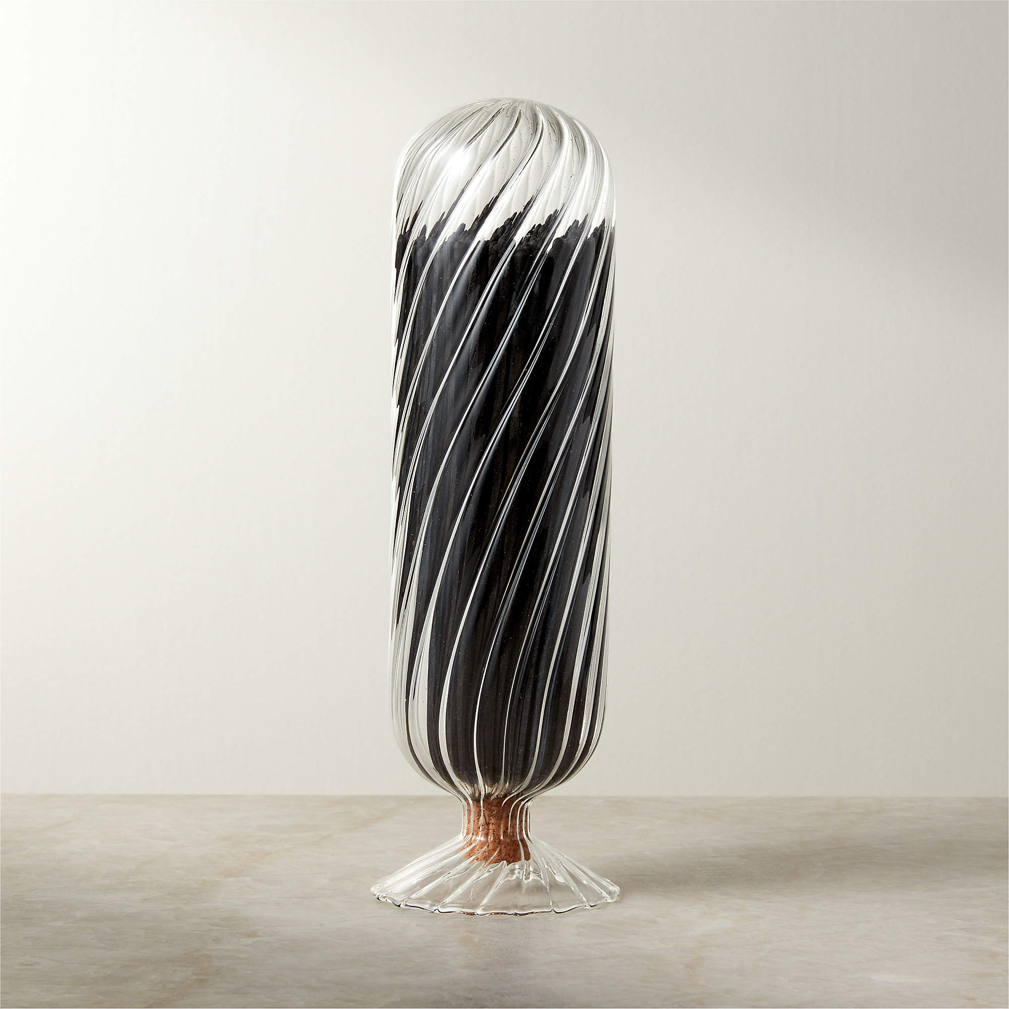 Large Glass Cloche with Black Matches + Reviews | CB2 | CB2