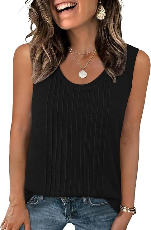 UNCLECAT Women's Scoop Neck Tank Tops Loose Fit Casual Sleeveless Shirts Clothes Outfits 2026 | Amazon (US)