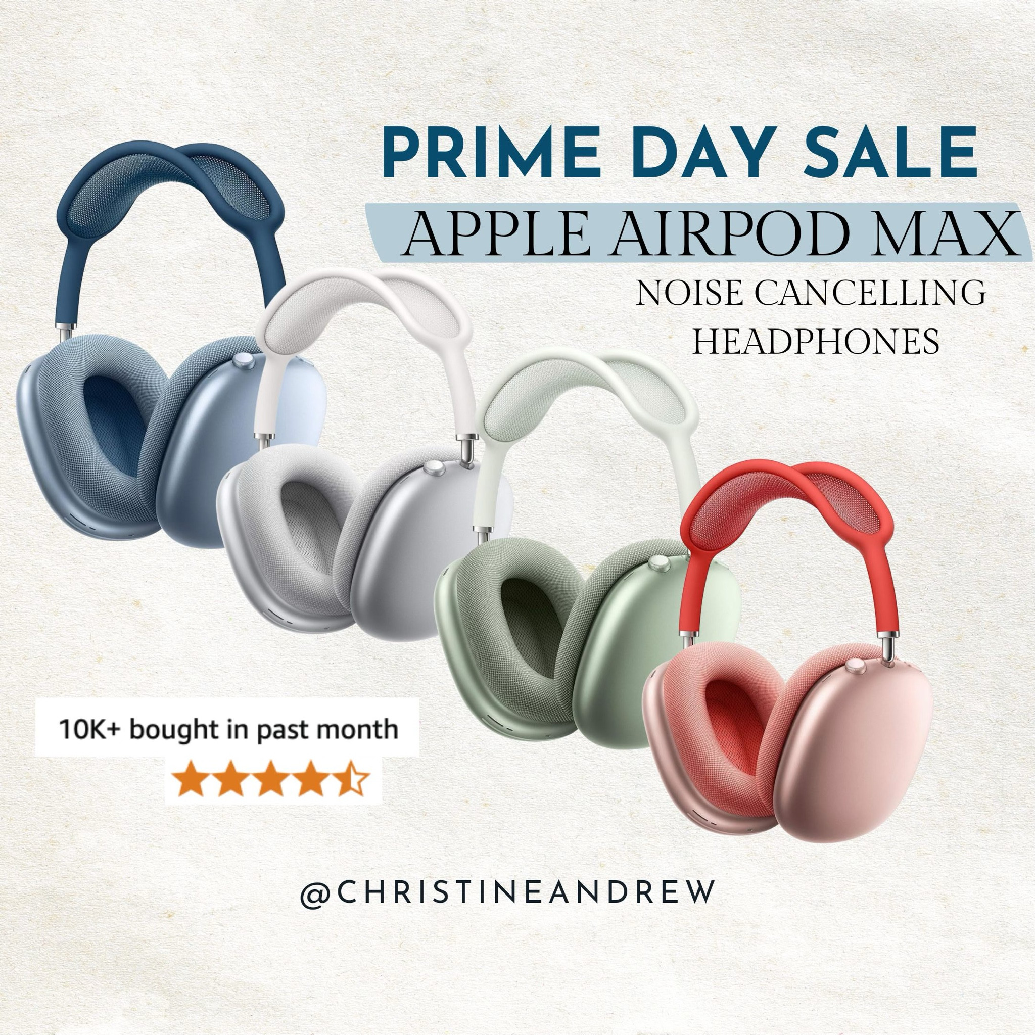 Apple AirPod max headphones are on sale for Amazon prime day!! This is the lowest price I’ve seen these - they would make the best Christmas gift!

Prime day sale, Amazon sale, Amazon prime day, teen girl gift, teen boy gift, Christmas gift, gift guide, wireless headphones sale, noise cancelling headphones, Christine Andrew 

#LTKxPrimeDay #LTKHoliday #LTKSaleAlert