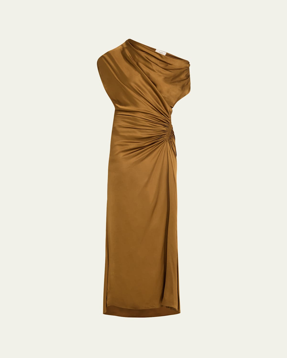 Penny One-Shoulder Ruched Satin Gown | Bergdorf Goodman