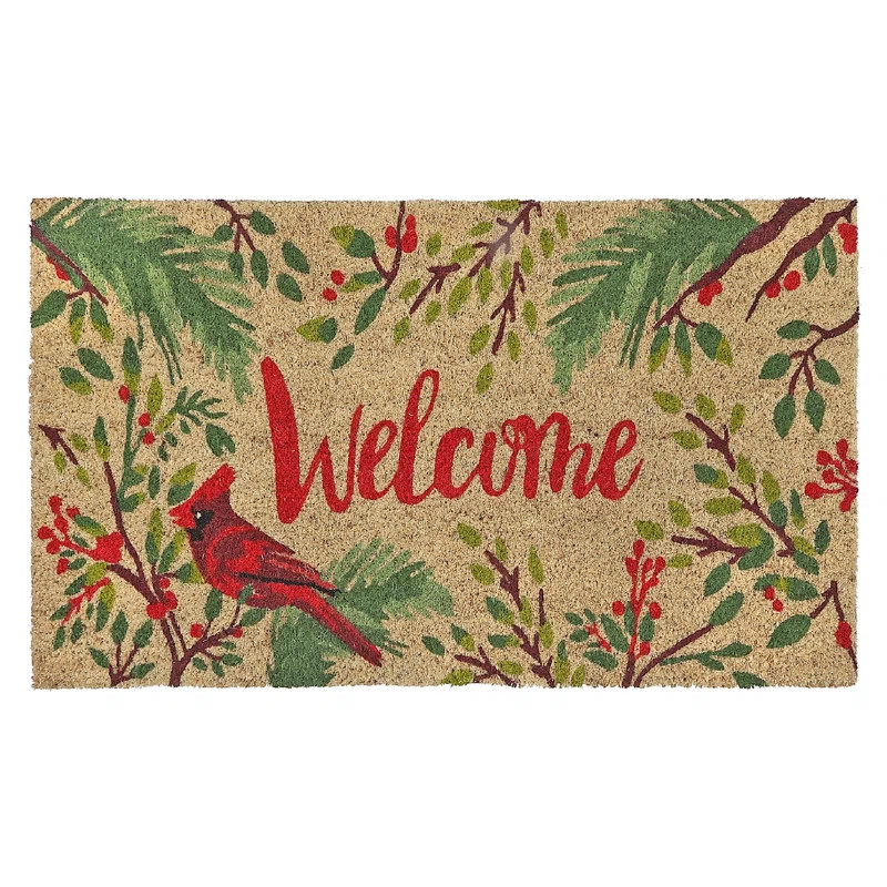 Coir Welcome Cardinal 30 in. x 18 in. Non-Slip Indoor / Outdoor Door Mat | Wayfair North America