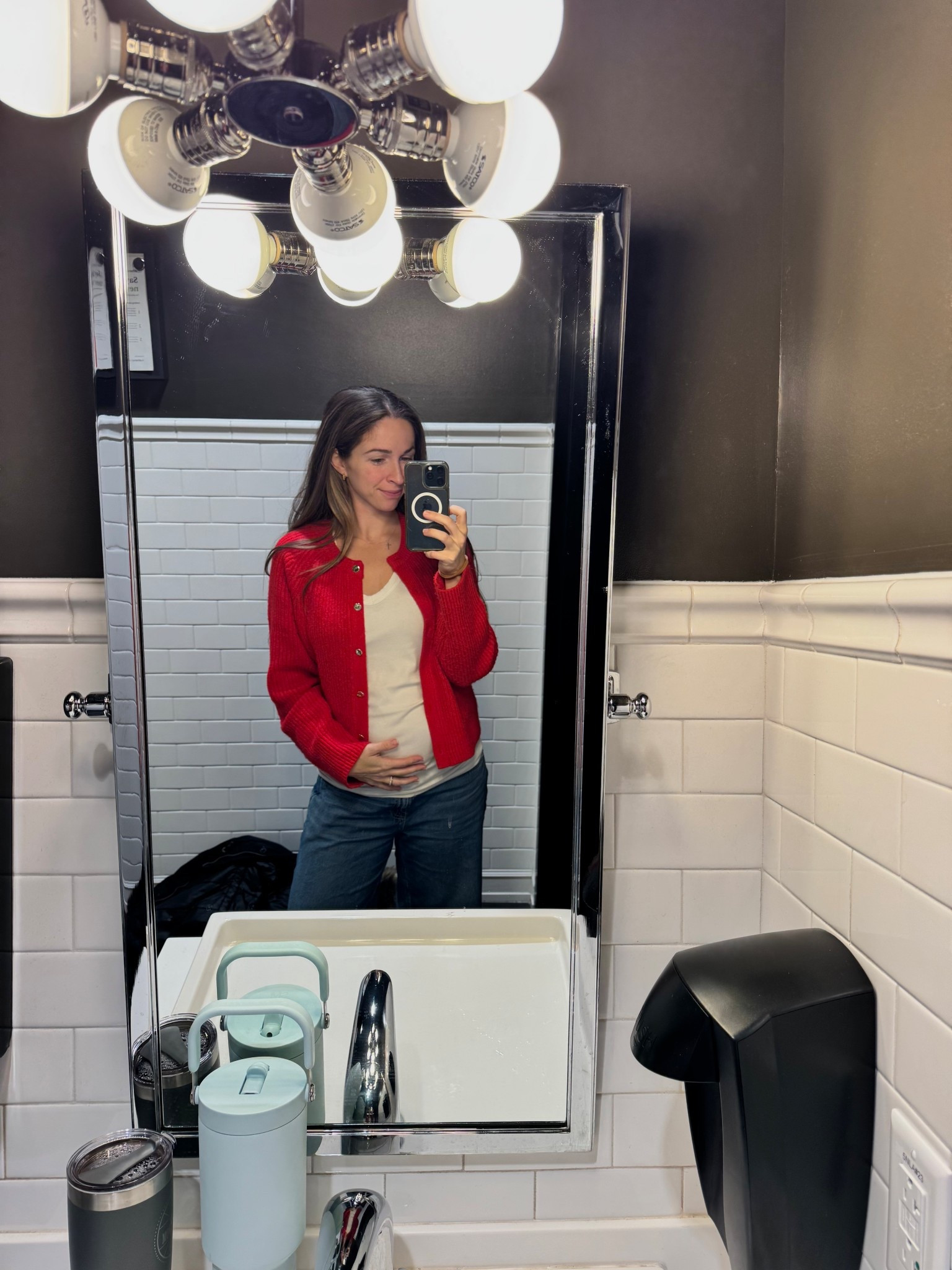 In the Christmas/holiday spirit with my red sweater for today’s prenatal appointment. 17 weeks today! Wearing a medium. 

#LTKBump #LTKootd #LTKHoliday