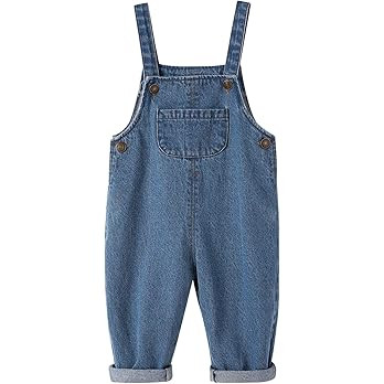 Kids Relaxed Fit Denim Bib Overalls Little Big Boys Girls Soft Cotton Jean Pants 3-8Years | Amazon (US)