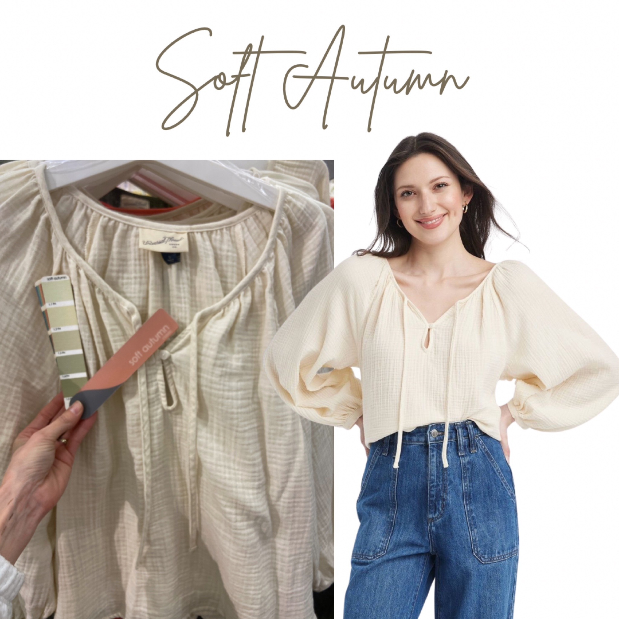 Cream balloon-sleeve peasant top from Target

#softautumn

#LTKxTarget