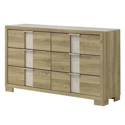 1pc Driftwood Six Drawer Dresser Wooden Bedroom Furniture | Wayfair North America