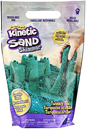 Kinetic Sand, Twinkly Teal 2lb Bag of All-Natural Shimmering Play Sand for Squishing, Mixing and Mol | Amazon (US)