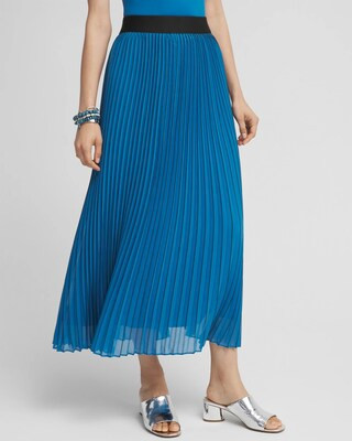 Women's Sunburst Pleated Skirt in Blue | Chico's | Chico's