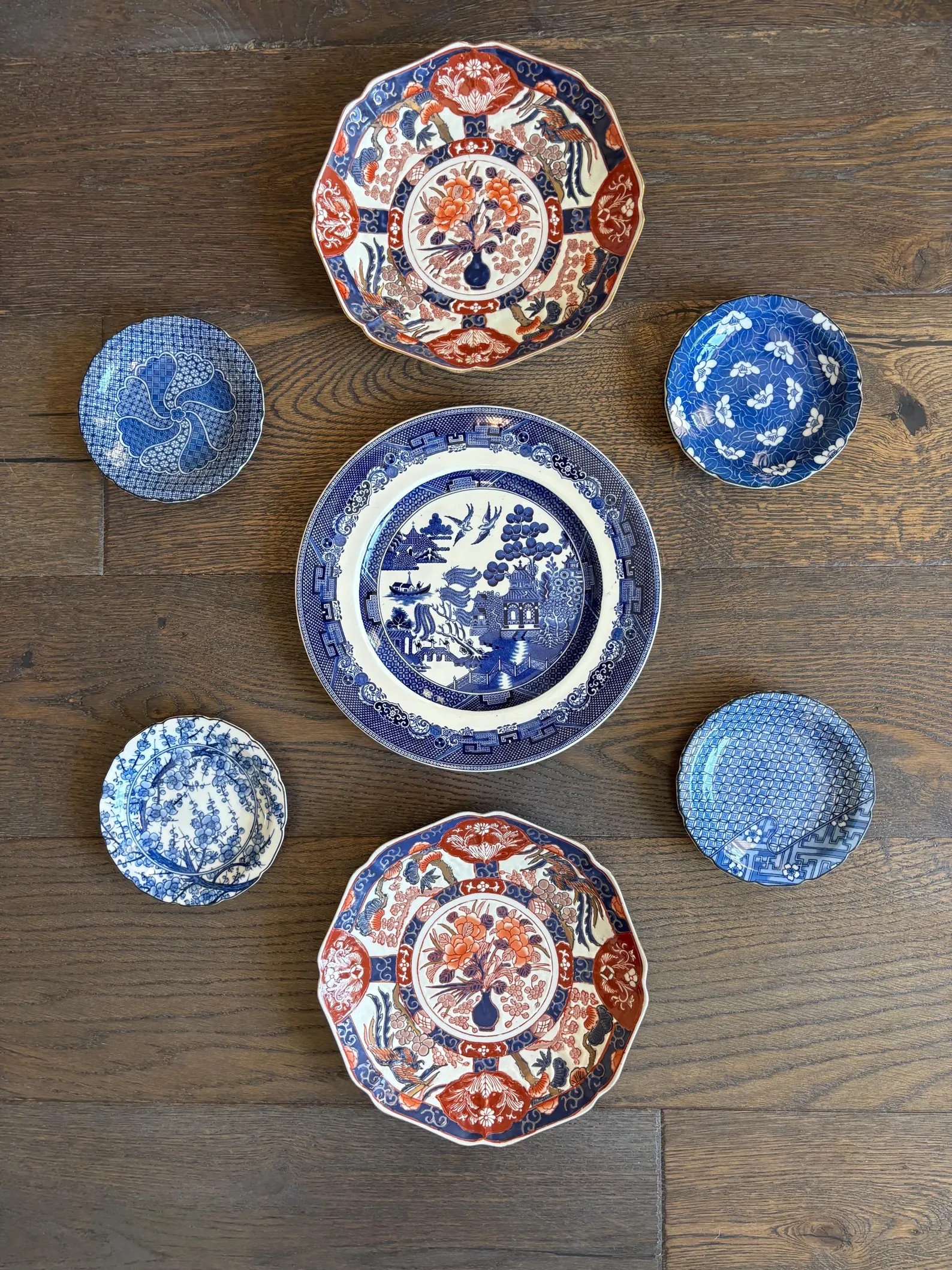 Vintage Plate Wall Set: Blue Willow & Andrea by Sadek Plates - Etsy | Etsy (US)