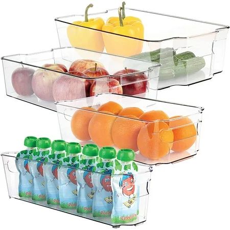 Homeries Fridge Organizer Storage Bins (Pack of 4) – Stackable Freezer & Refrigerator Organizer Cont | Walmart (US)