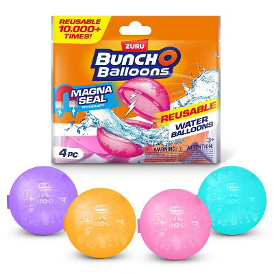 Bunch O Balloons Reusable Water Balloons - 4pk: Pool Games for Kids, Silicone Material | Target