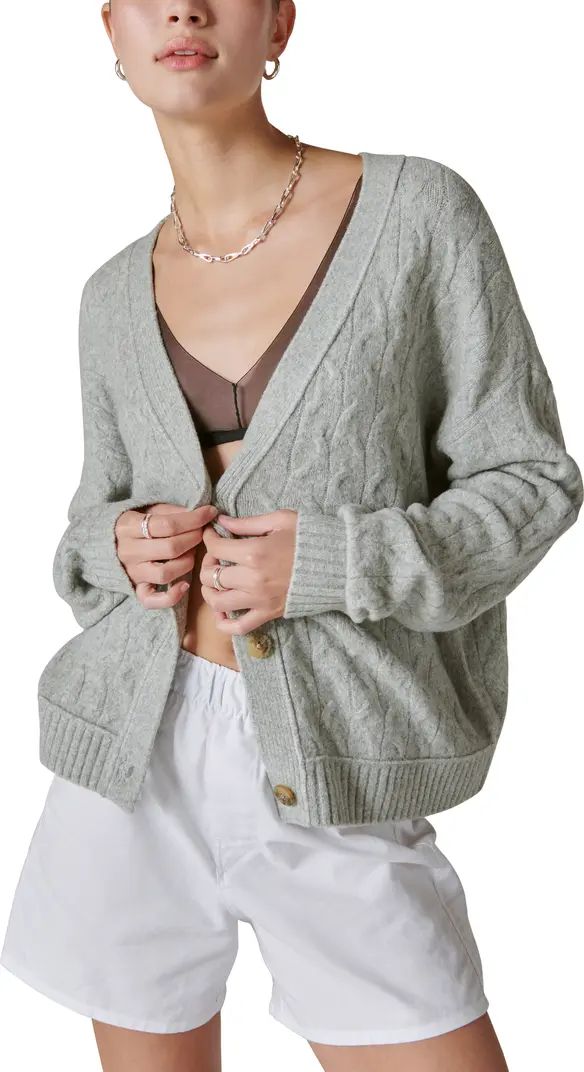Lucky Brand Cozy Cable Stitch Cardigan | Nordstrom | Nordstrom