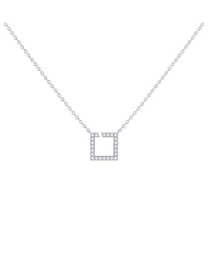 Street Light Design Sterling Silver Diamond Square Women Necklace | Macy's