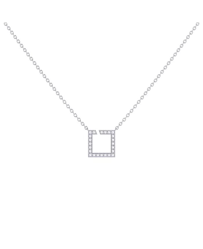 Street Light Design Sterling Silver Diamond Square Women Necklace | Macy's