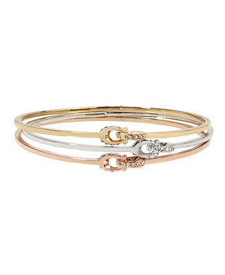 COACH Interlocking Signature C Stone Bangle Bracelet Set - Macy's | Macy's