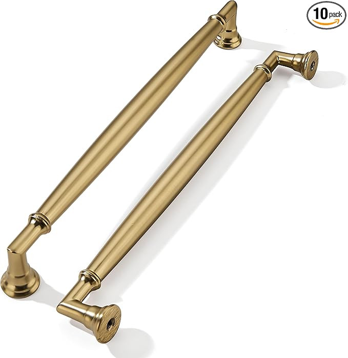 khtumeware 10 Pack 8 Inch(203mm) Champagne Bronze Cabinet Pulls Heavy Duty Solid Satin Brass Cabi... | Amazon (US)