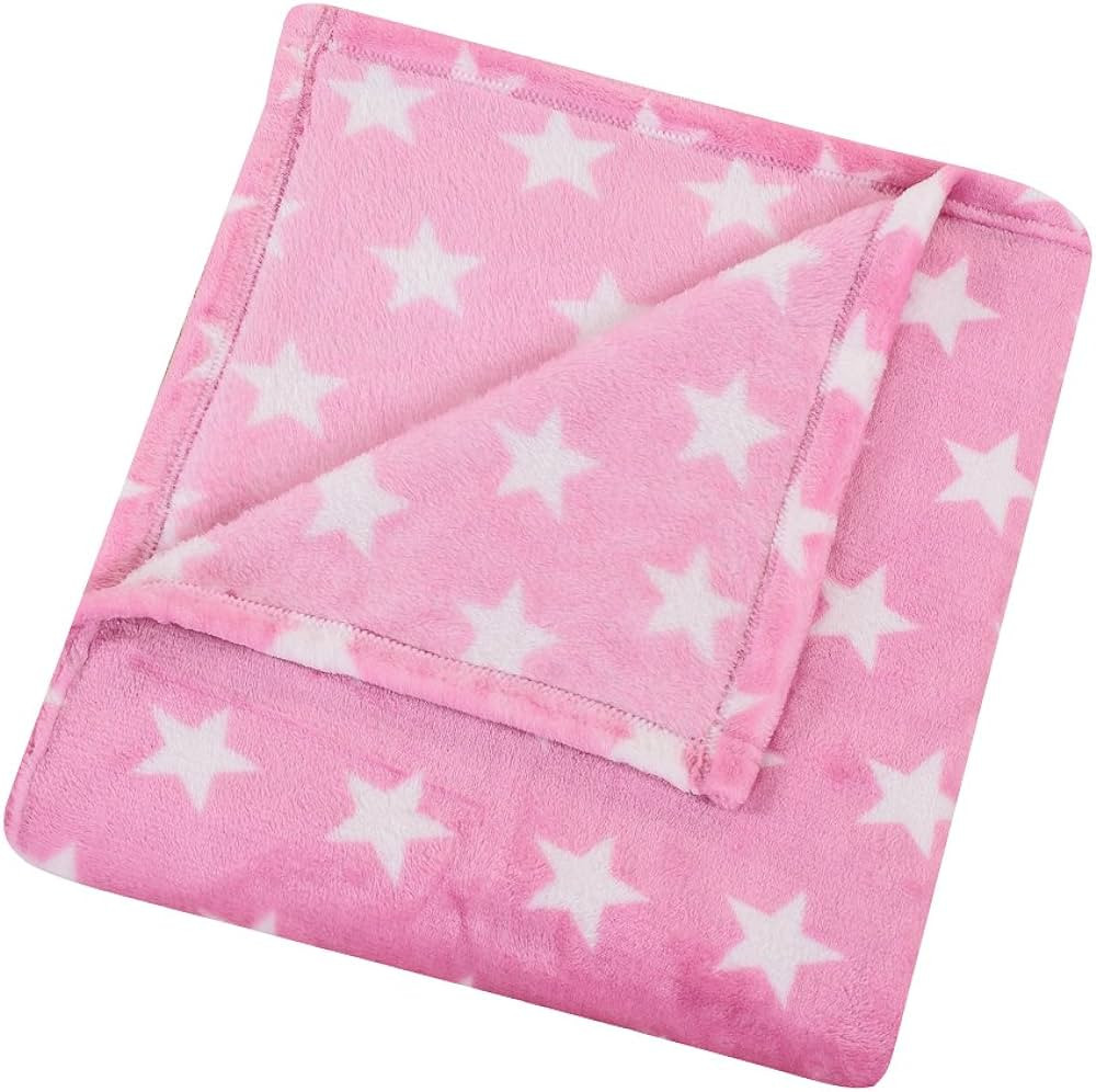 HYSEAS Flannel Fleece Star Throw Blanket Pink - Soft Plush Cozy Fuzzy Microfiber Blanket for Couc... | Amazon (US)