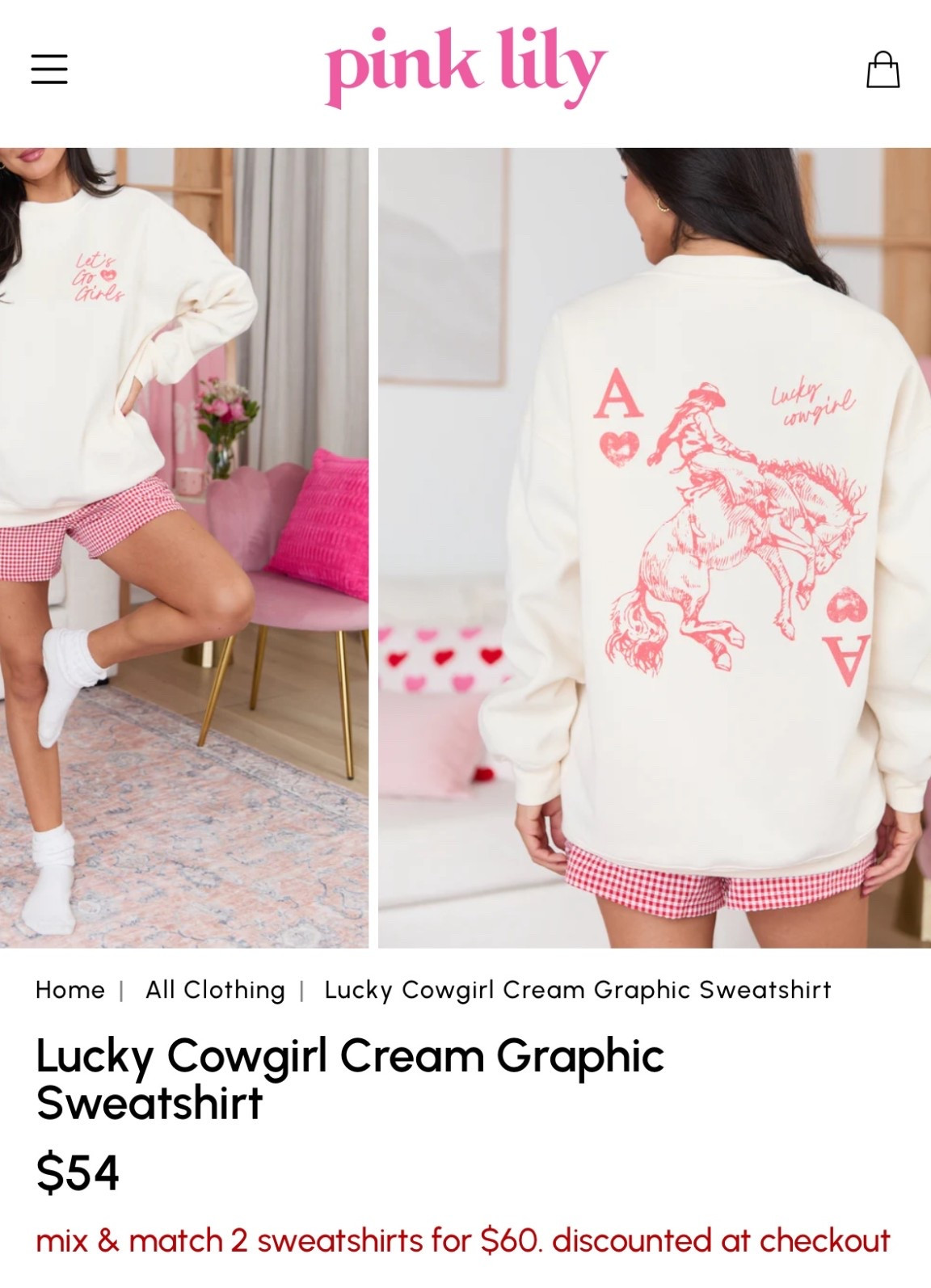 Pink Lily mix and match sale! 60 for 2 sweatshirt or 40 for 2 graphic tees!

#LTKSaleAlert #LTKFindsUnder50 #LTKFindsUnder100