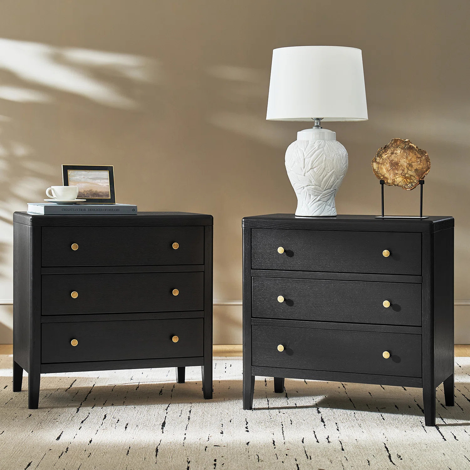 Shera Modern 28"W 3-Drawer Solid End Table with Integrated Power Station Set of 2 | Wayfair North America