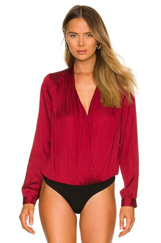 PAIGE Sevilla Bodysuit in Garnet Red from Revolve.com | Revolve Clothing (Global)