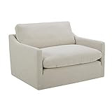 Amazon Brand – Stone & Beam Rustin Contemporary Deep-Seated Living Room Accent Chair, 48"W, Cream | Amazon (US)