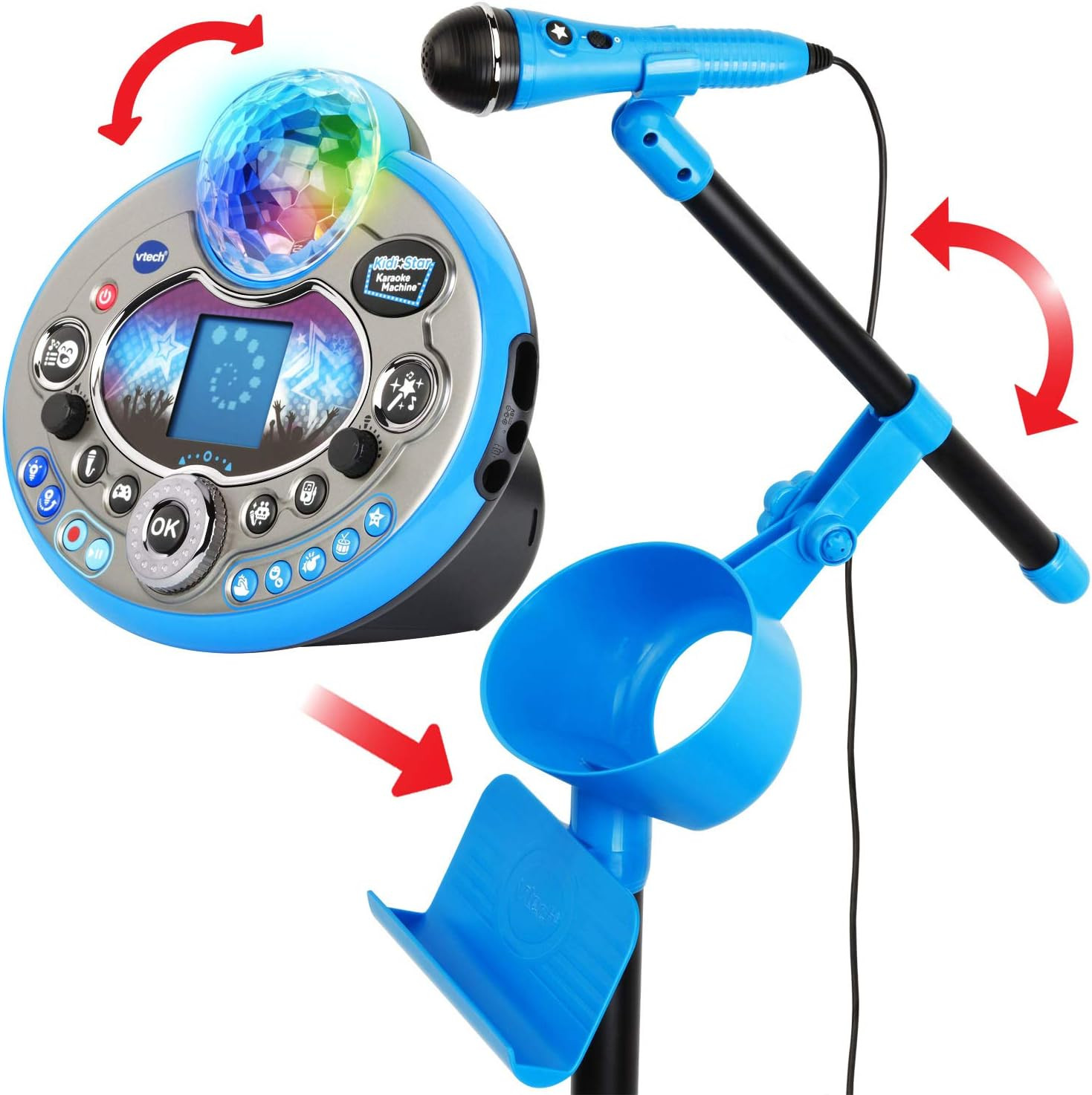 VTech Kidi Star Karaoke System 2 Mics with Mic Stand & AC Adapter, Blue | Amazon (US)