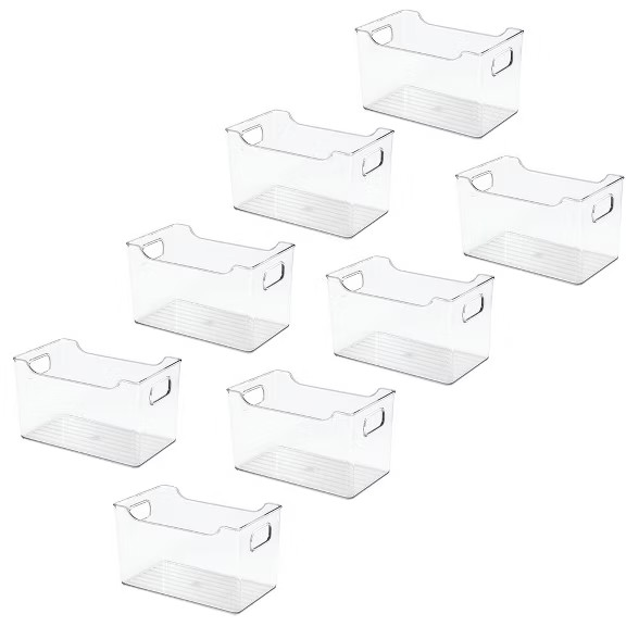mDesign Plastic Home Office Storage Desk Organizer Bin Box Tote, 8 Pack | Target