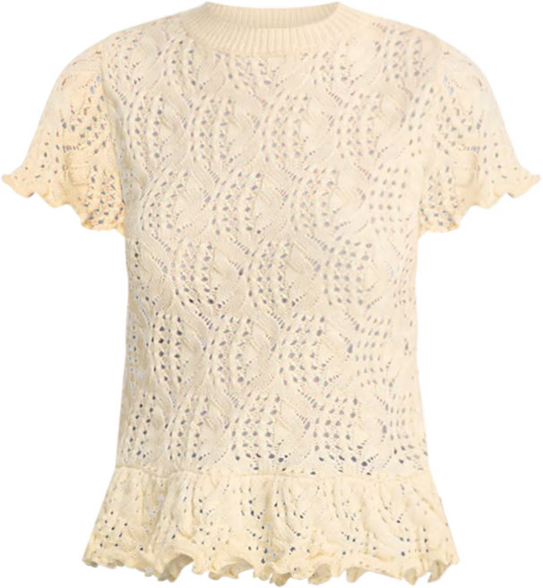 AQUA Pointelle Peplum Top - Exclusive  | Bloomingdale's Women | Bloomingdale's (US)