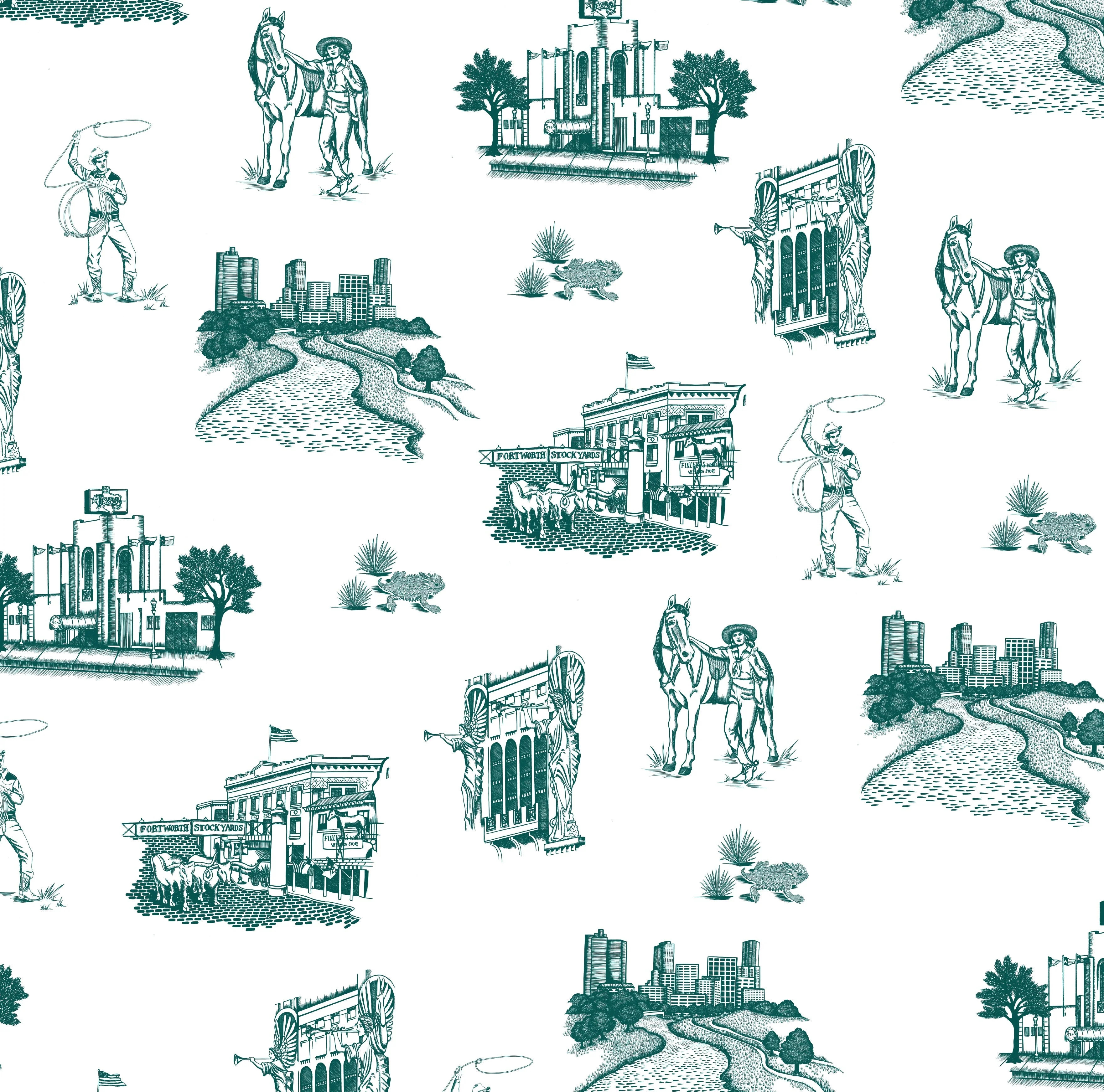 Fort Worth Toile Wallpaper | Katie Kime Inc