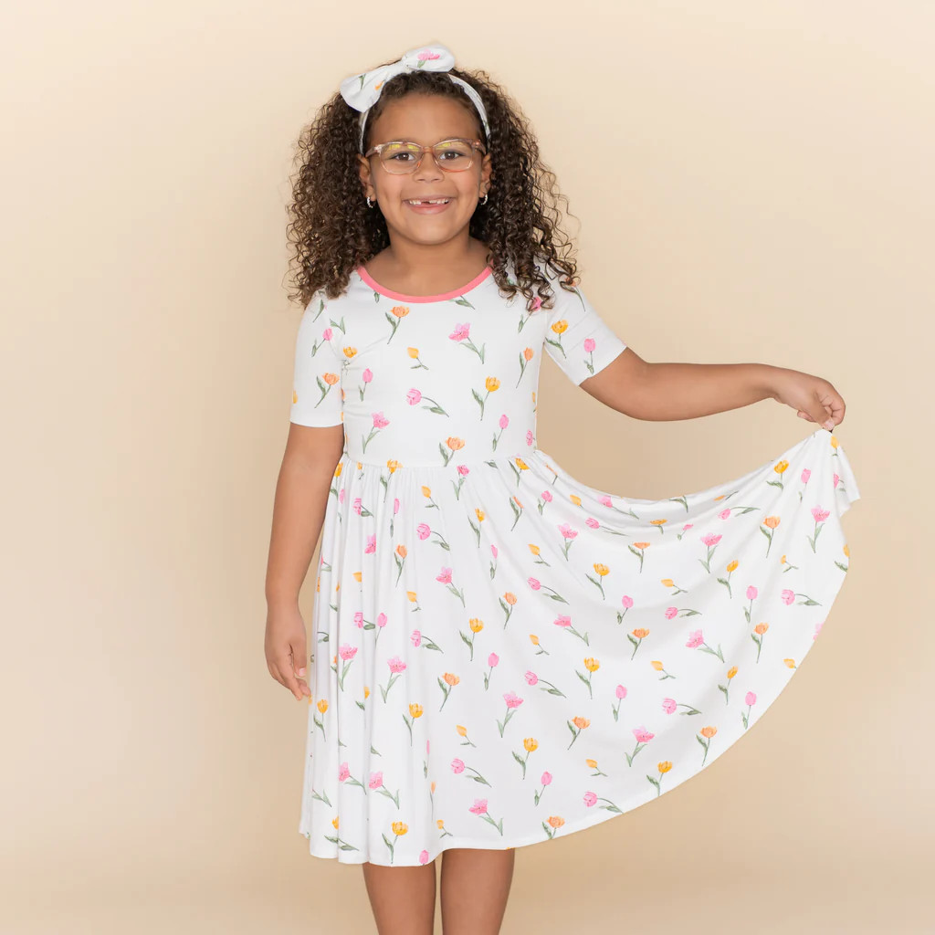 Twirl Dress in Tulip | Kyte Baby