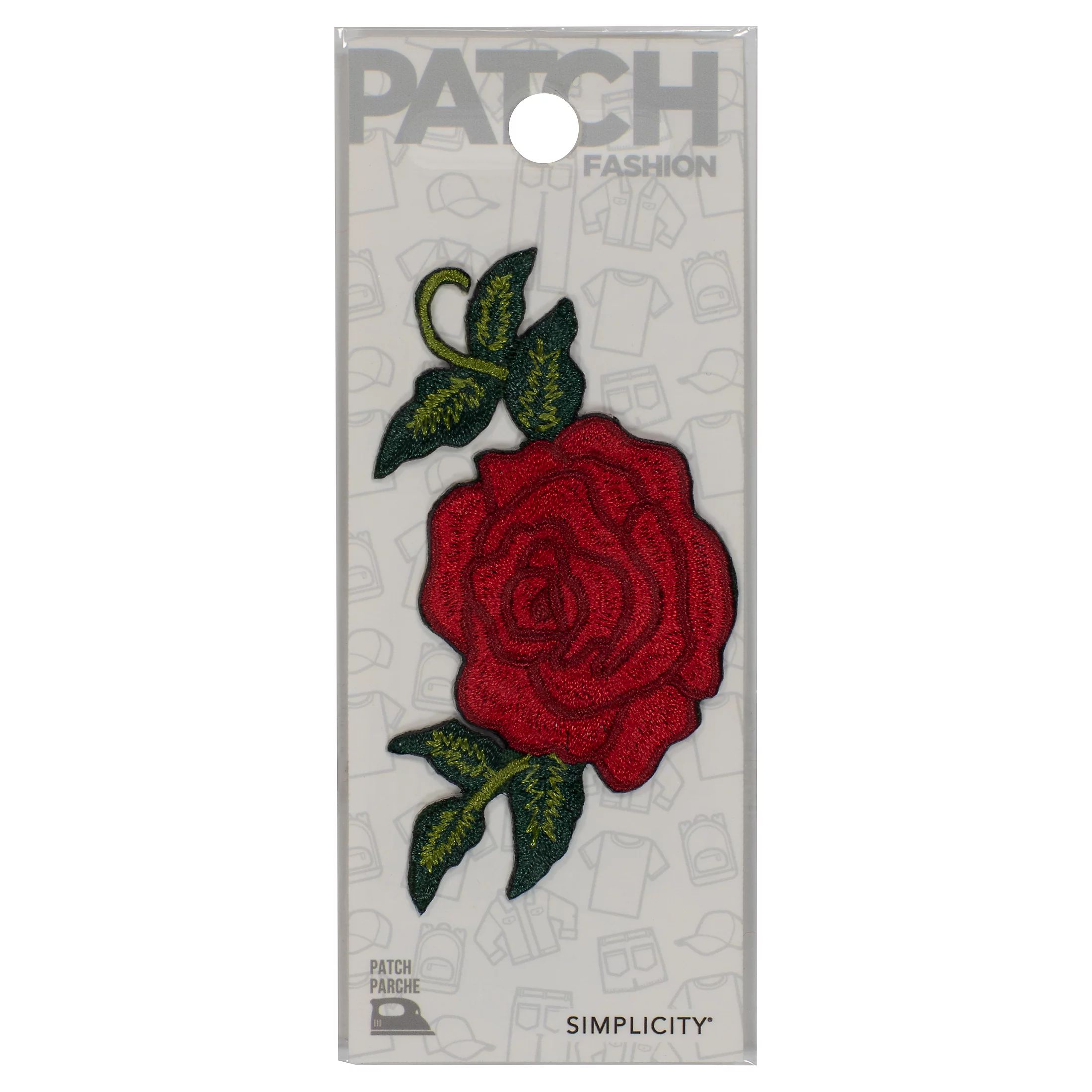 Simplicity Red Polyester Small Red Rose Fashion Iron-on Applique | Walmart (US)