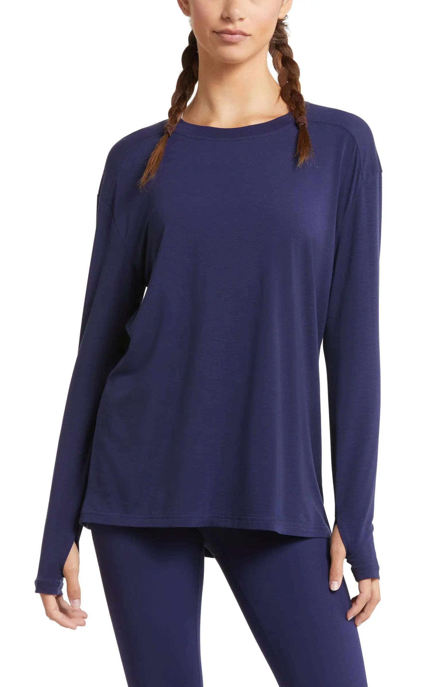 Zella Studio Open Back Long Sleeve T-Shirt | Nordstrom | Nordstrom