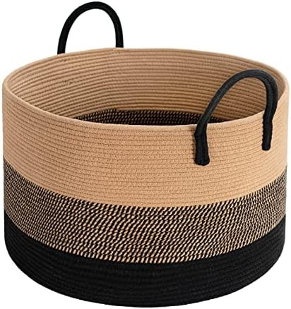 INDRESSME XXXLarge Woven Rope Basket 21" x 14" Blanket Storage Basket with Long Handles Decorativ... | Amazon (US)