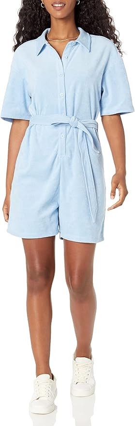 The Drop Women's Azelia Towel Terry Short Sleeve Romper | Amazon (US)