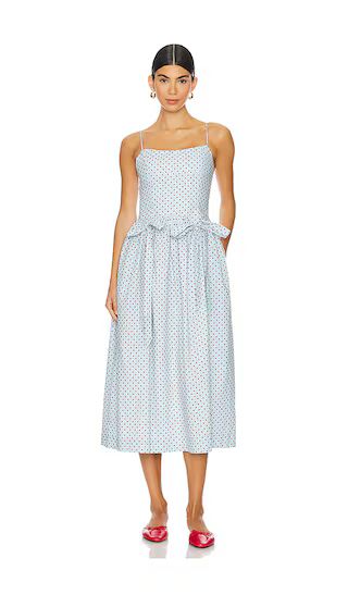 Penelope Spot Midi Dress in Blue Midi Dress | Baby Blue Dress | Dusty Blue Dress | Revolve Clothing (Global)