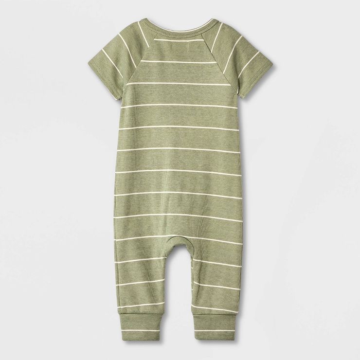 Grayson Collective Baby Ribbed Striped Short Sleeve Bodysuit - Green | Target