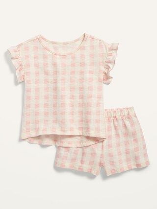 Slub-Knit Flutter-Sleeve and Shorts Set for Baby | Old Navy (US)