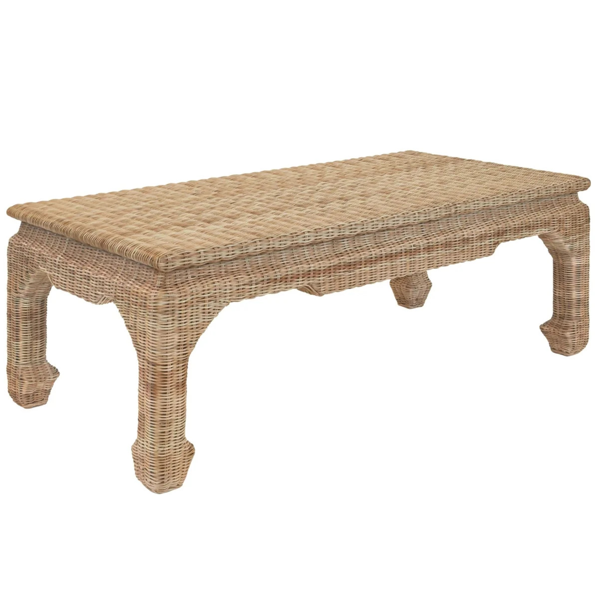 Guinevere Coffee Table in Woven Rattan | The Well Appointed House, LLC