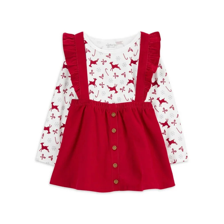 Carter's Child of Mine Toddler Girl Holiday Dress Set, 2-Piece, Sizes 2T-5T - Walmart.com | Walmart (US)