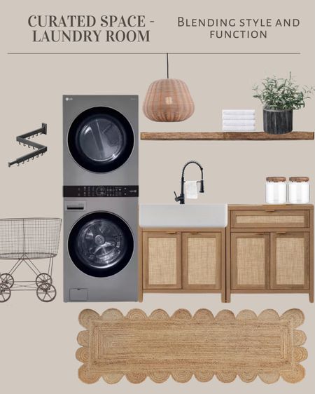 Curated laundry room design! Function mixed with a few decor favorites 🤎

#LTKhome #LTKsalealert #LTKstyletip