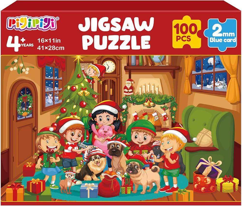 pigipigi Christmas Jigsaw Puzzles for Kids - 100 Piece Christmas Puzzle for Kid Age 3 4 5 8 Holid... | Amazon (US)