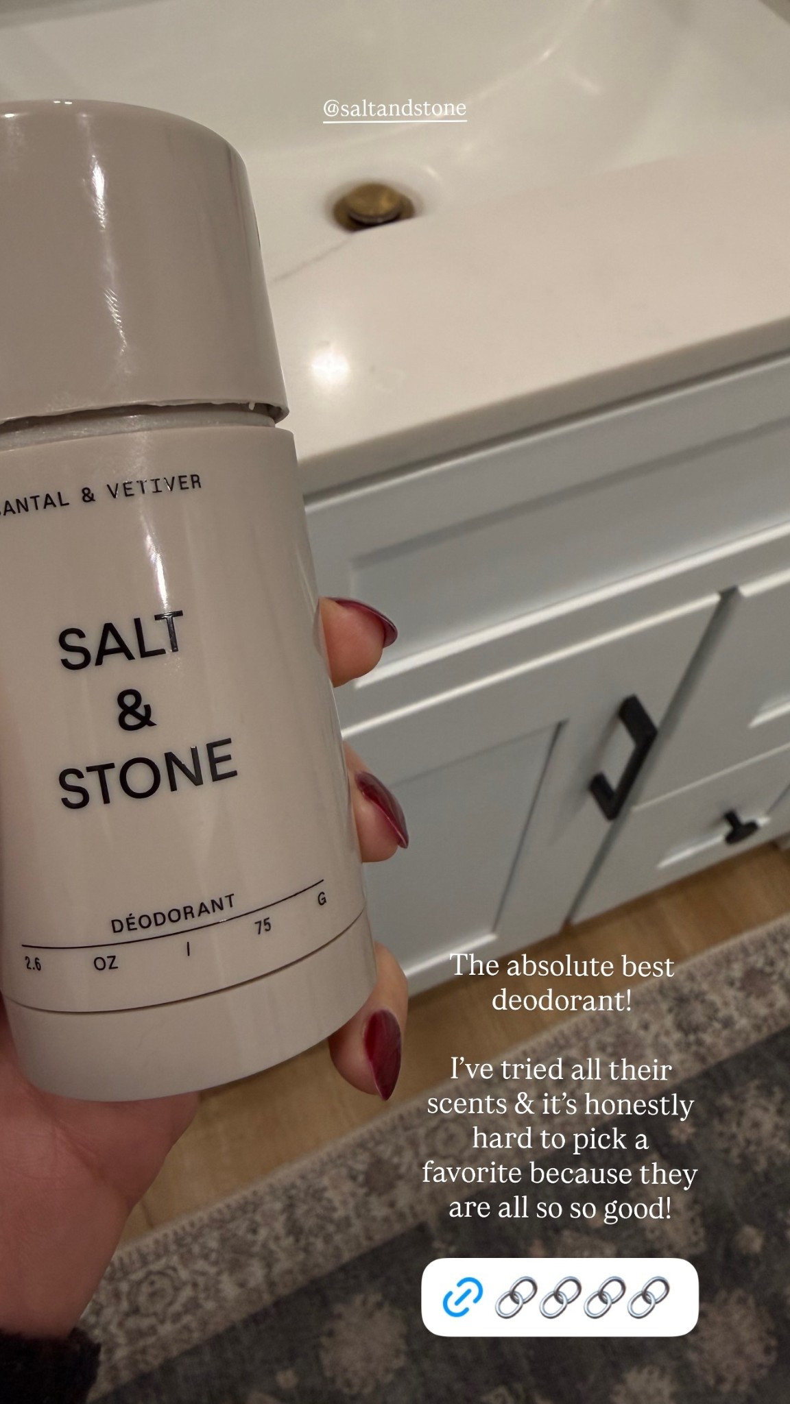 The absolute best deodorant!

I’ve tried all their scents & it’s honestly hard to pick a favorite because they are all so so good! @saltandstone