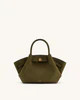 Hana Mini Faux Suede Tote Bag - Dark Olive | JW PEI US