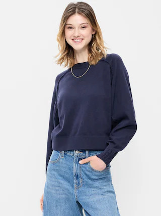 SoSoft Lite Crew-Neck Cropped Sweater | Old Navy (US)