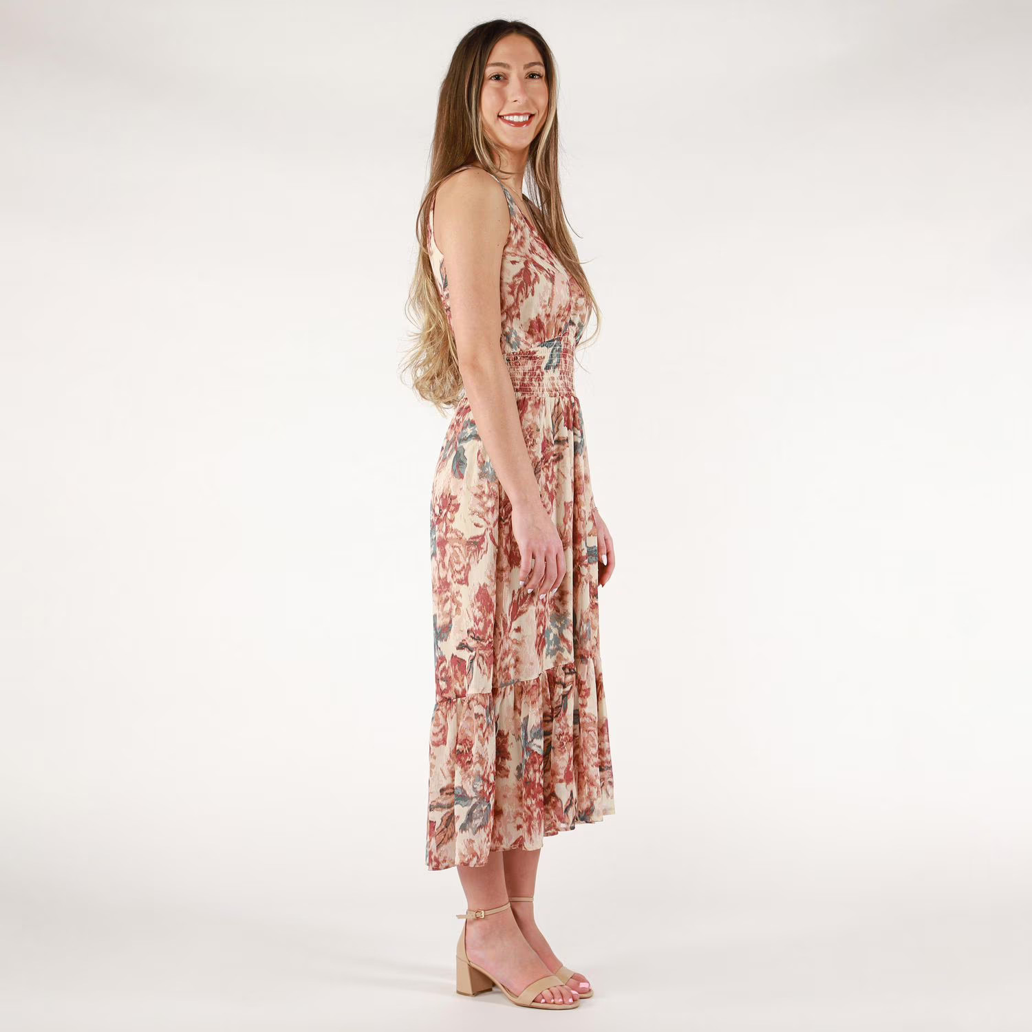 DV Sleeveless floral midi dress with side slit, Sleeveless floral midi dress | Walmart (CA)