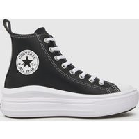 Converse Black All Star Hi Move Leather Girls Youth Trainers | Schuh